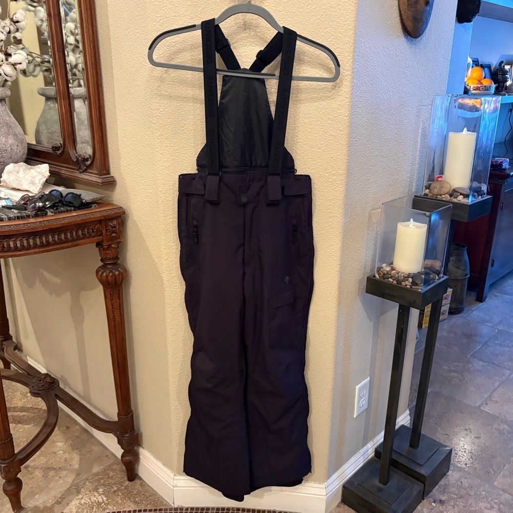 DESCENTE Kids Junior Black Ski Overall Pants Size 12Y-Unisex